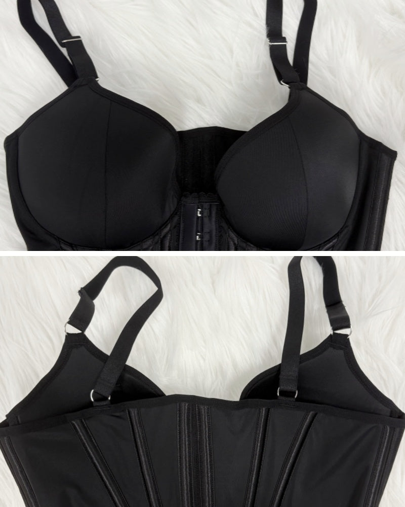 Fajas Colombianas Lace Trimmed Underwire Corset Tummy Control Waist Trainer