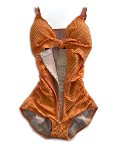 Shapshe® Women's Tummy Control Swimsuit Cutout Tie Knot Front Push Up Shapewear Bathing Suit