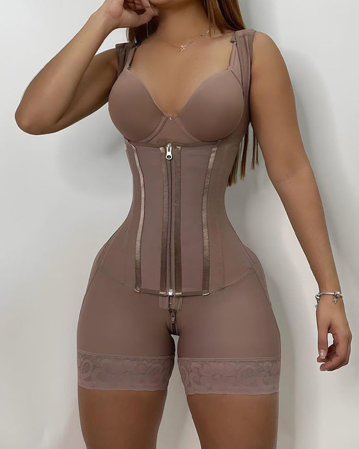 Shapshe® High compression Front Zipper Mid Thigh Shapewear