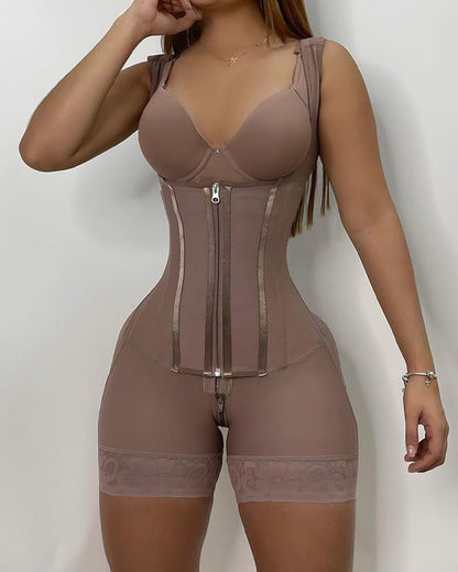 Shapshe® High compression Front Zipper Mid Thigh Shapewear