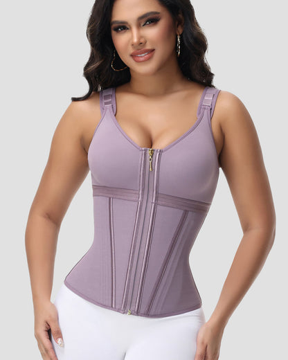 Shapshe® Fajas Colombianas Zip Front Steel Bone Tummy Control Waist Trainer