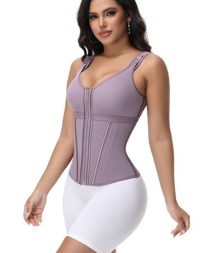 Shapshe® Fajas Colombianas Zip Front Steel Bone Tummy Control Waist Trainer