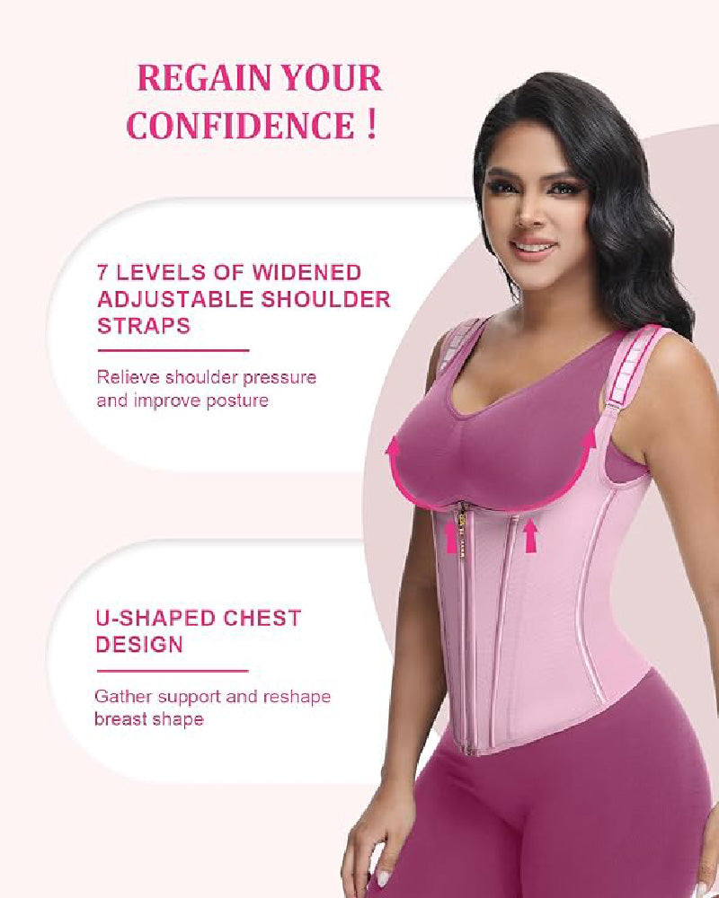Shapshe® Waist Trainer for Women Body Shaper Corset Vest Tank Top with Steel Bones