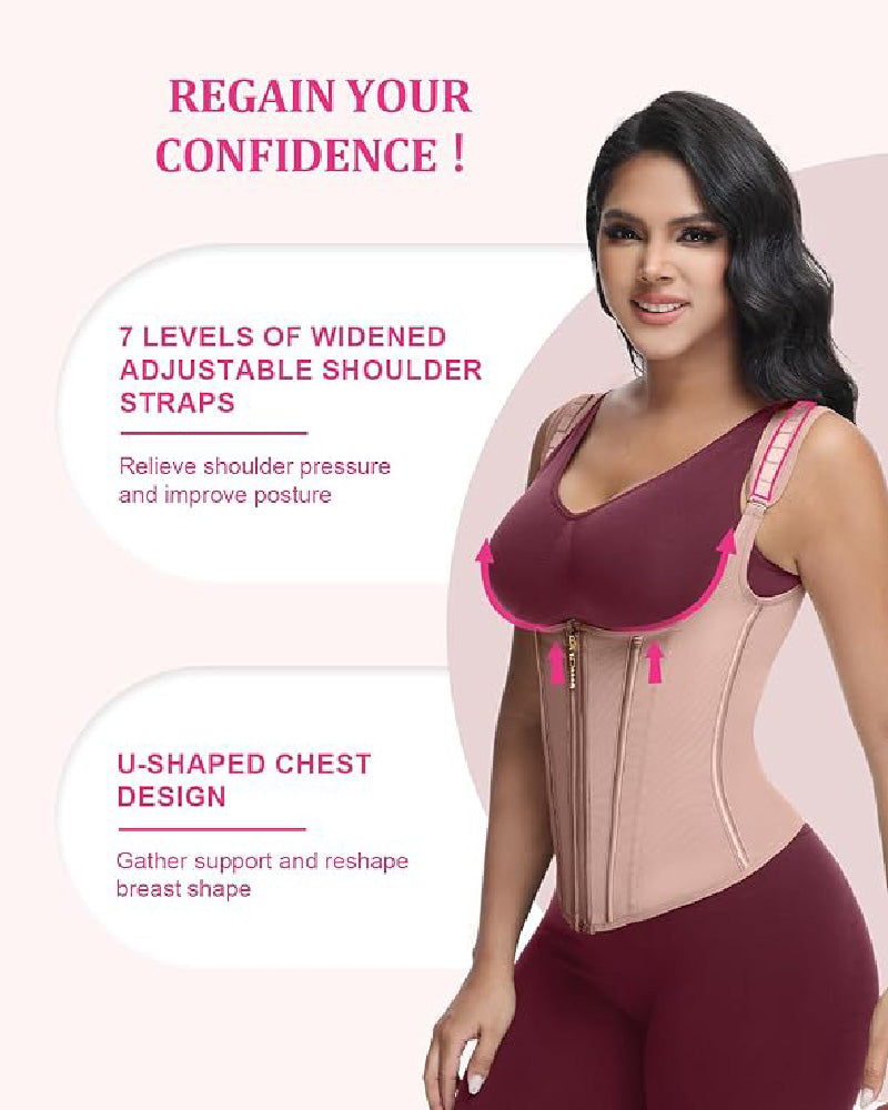 Shapshe® Waist Trainer for Women Body Shaper Corset Vest Tank Top with Steel Bones