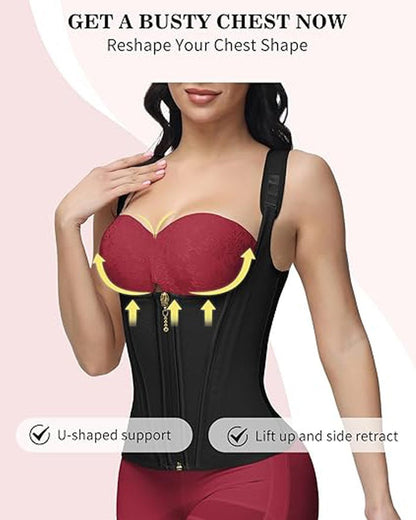 Shapshe® Waist Trainer for Women Body Shaper Corset Vest Tank Top with Steel Bones