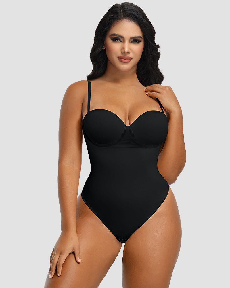 Shapshe® Sexy Back Lace-up Thong Seamless Skinny Bodysuit