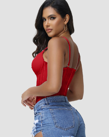 Shapshe® Fajas Colombianas Love Pattern Corset Top Zipper Waist Trainer