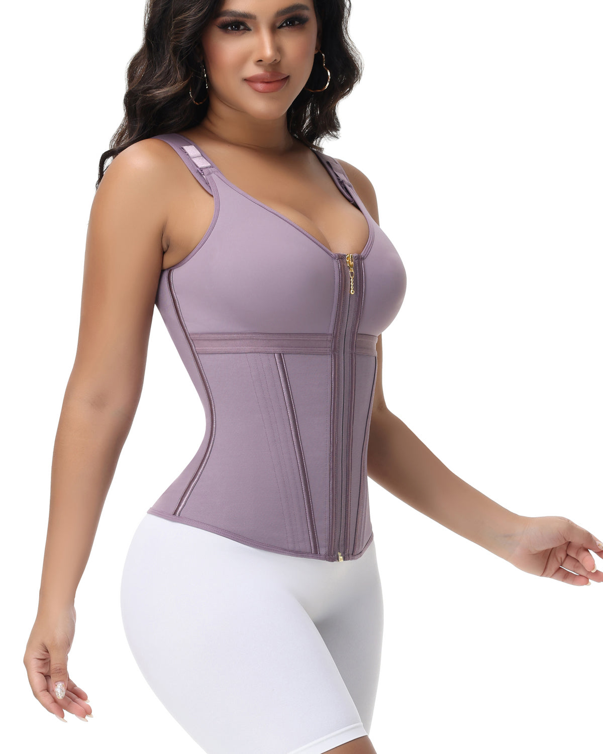 Shapshe® Fajas Colombianas Zip Front Steel Bone Tummy Control Waist Trainer