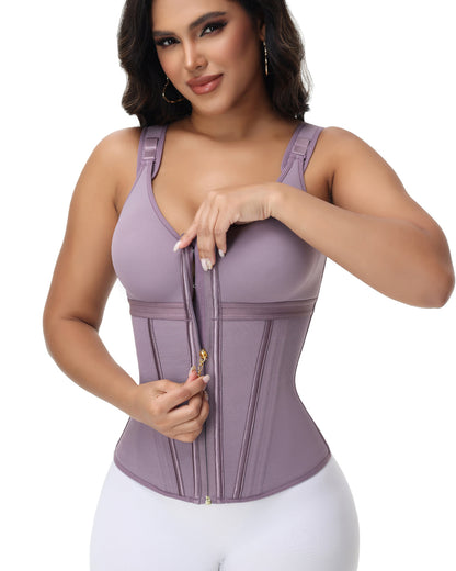 Shapshe® Fajas Colombianas Zip Front Steel Bone Tummy Control Waist Trainer