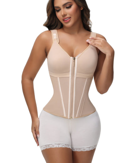 Shapshe® Fajas Colombianas Zip Front Steel Bone Tummy Control Waist Trainer