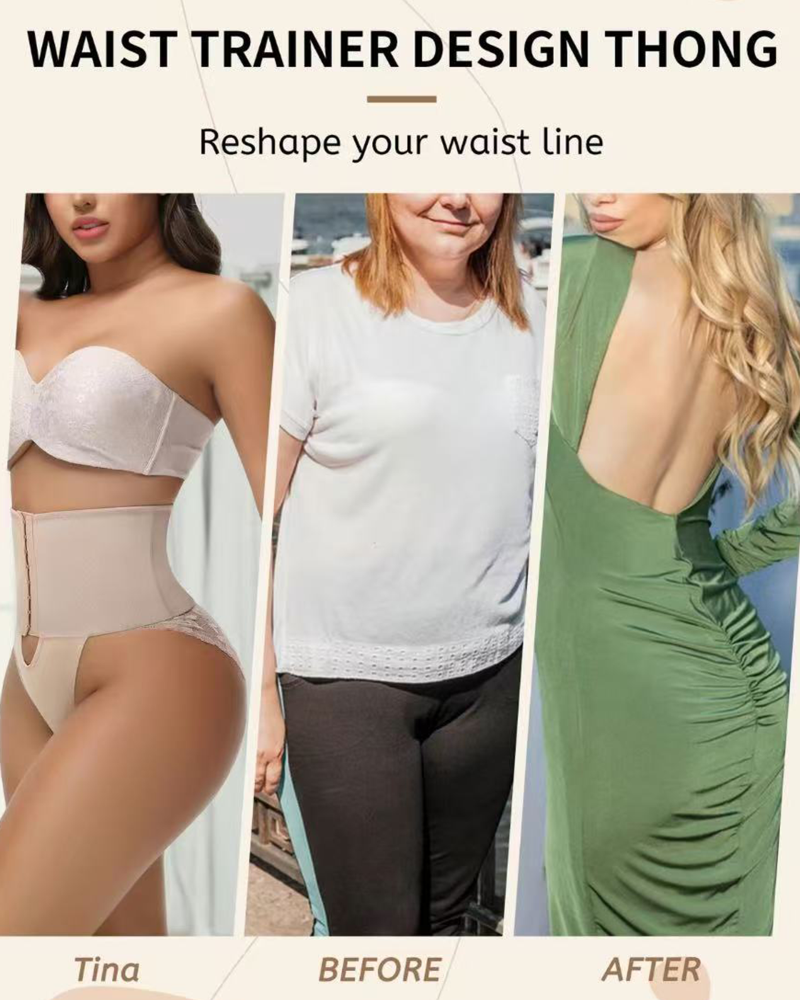 Shapshe® Front-opening Shapewear with Lace Trimmed Tummy Control Panty