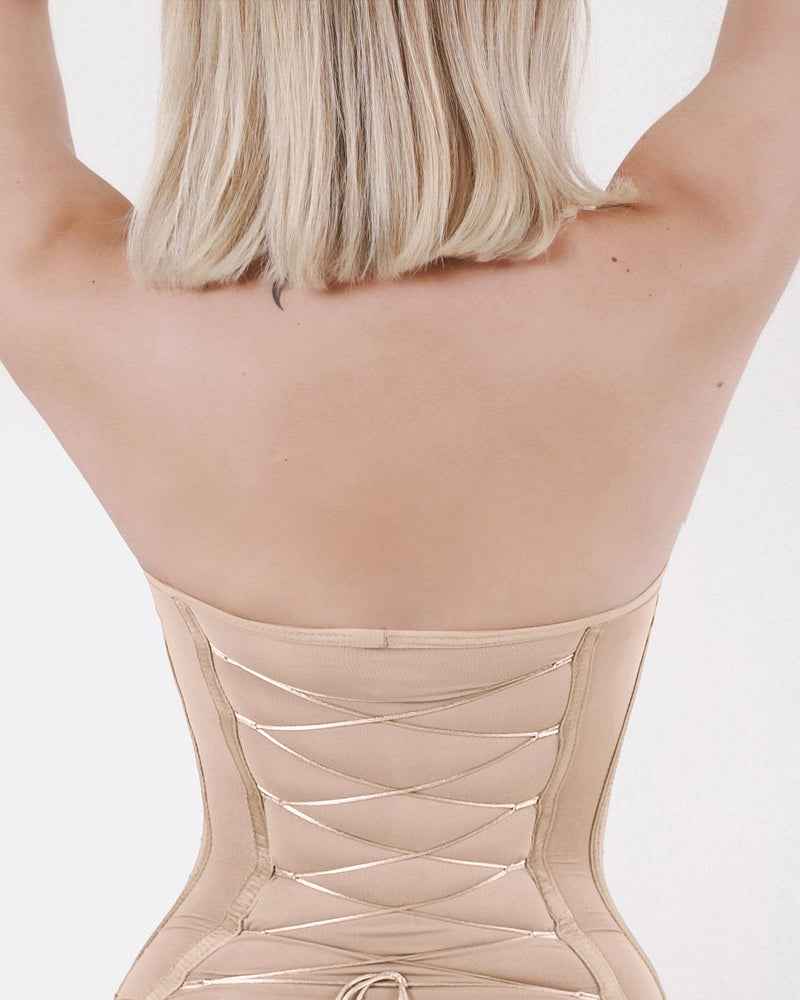 Shapshe® Sexy Back Lace-up Thong Seamless Skinny Bodysuit