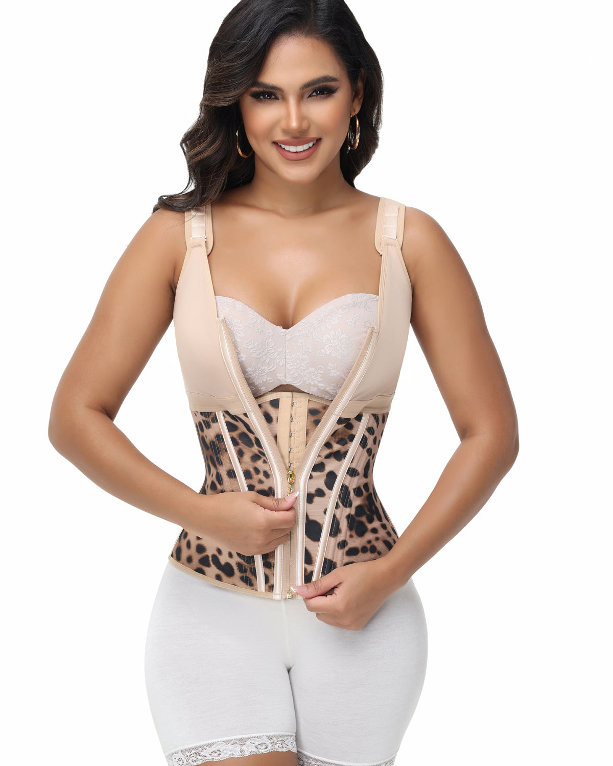 Shapshe® Fajas Colombianas Zip Front Steel Bone Tummy Control Waist Trainer