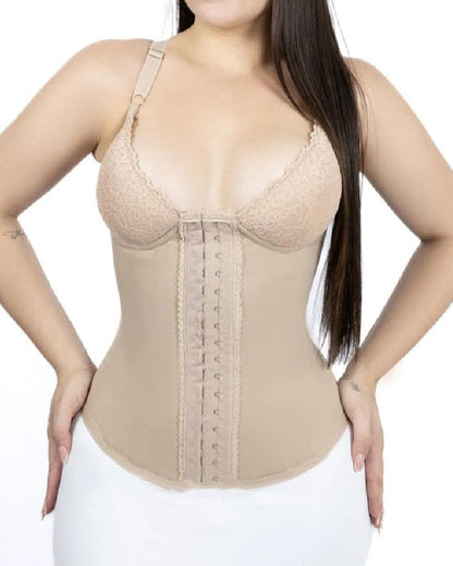 Shapshe® Seamless Satin 18 Steel Bone Corset Vest Lace Cups Bustier Top