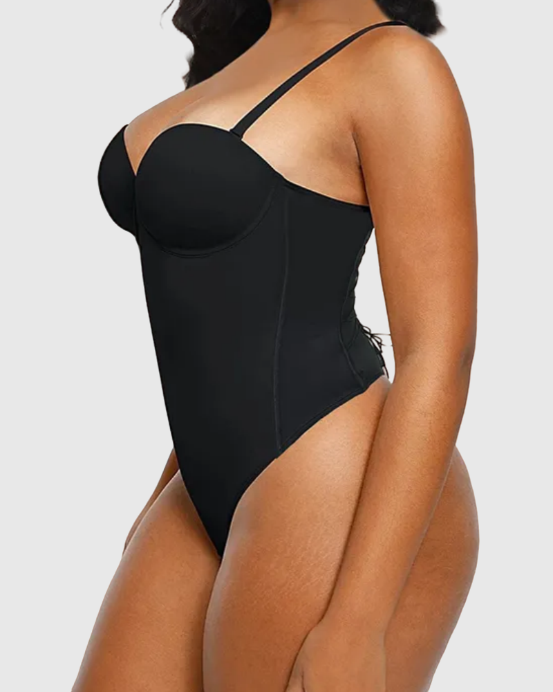 Shapshe® Sexy Back Lace-up Thong Seamless Skinny Bodysuit