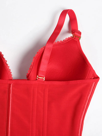 Shapshe® Fajas Colombianas Love Pattern Corset Top Zipper Waist Trainer