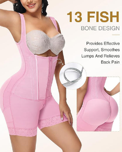Shapshe® High compression Front Zipper Mid Thigh Shapewear