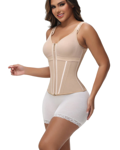 Shapshe® Fajas Colombianas Zip Front Steel Bone Tummy Control Waist Trainer