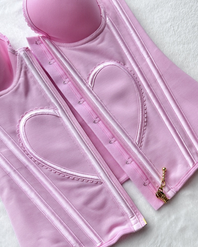 Shapshe® Fajas Colombianas Love Pattern Corset Top Zipper Waist Trainer