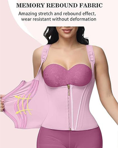 Shapshe® Waist Trainer for Women Body Shaper Corset Vest Tank Top with Steel Bones