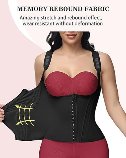 Shapshe® Waist Trainer for Women Body Shaper Corset Vest Tank Top with Steel Bones