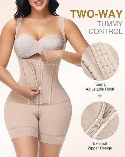 Shapshe® High compression Front Zipper Mid Thigh Shapewear