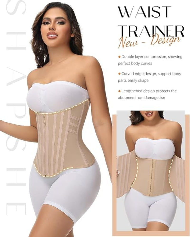 Shapshe® Curved Boned Waist Trainer High Compression Tiny Waist Corset