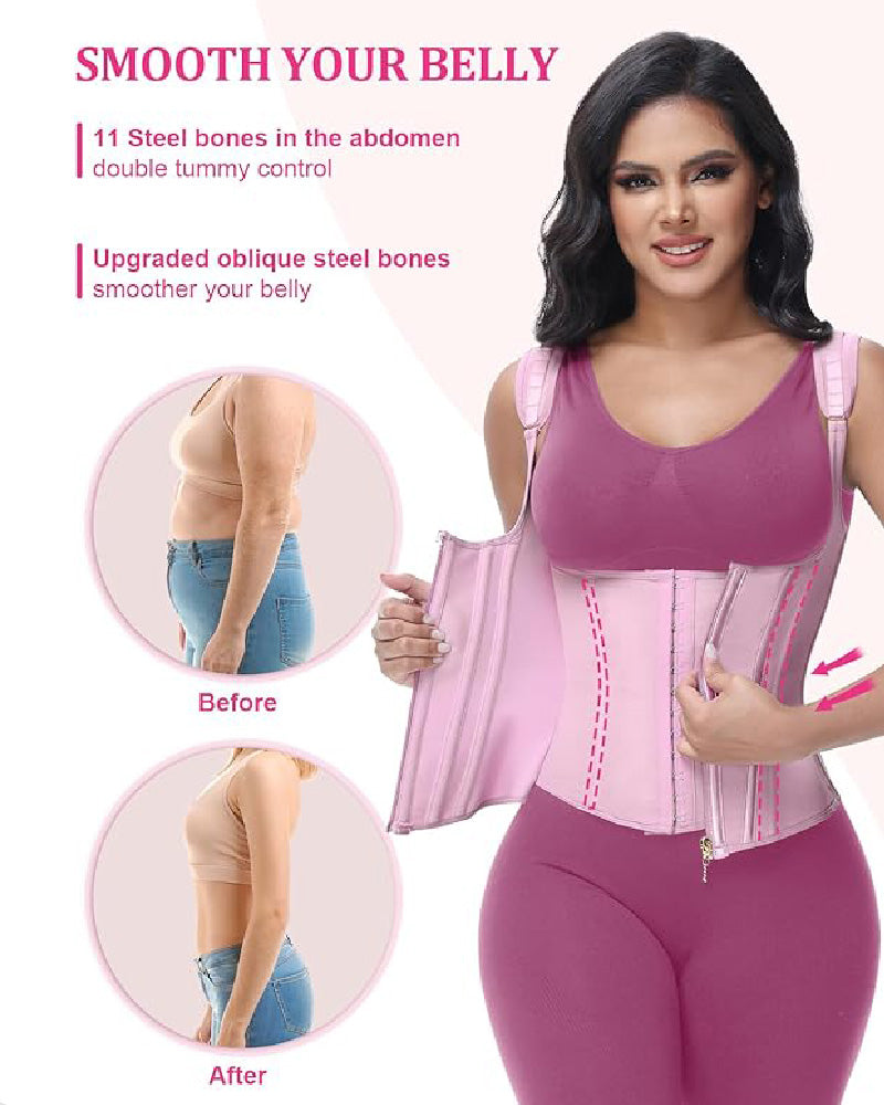 Shapshe® Waist Trainer for Women Body Shaper Corset Vest Tank Top with Steel Bones