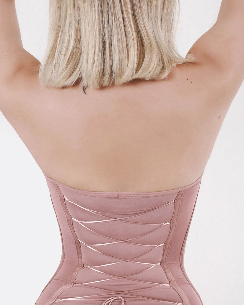 Shapshe® Sexy Back Lace-up Thong Seamless Skinny Bodysuit