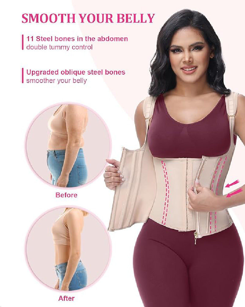 Shapshe® Waist Trainer for Women Body Shaper Corset Vest Tank Top with Steel Bones