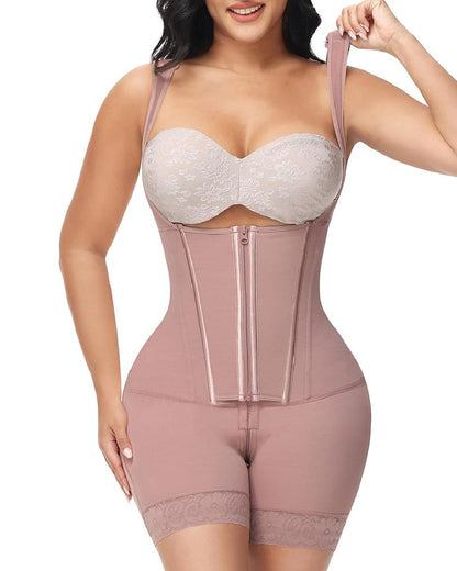 Shapshe® High compression Front Zipper Mid Thigh Shapewear