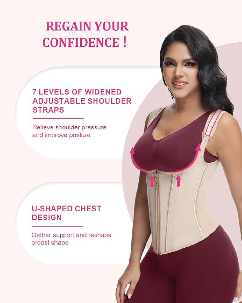 Shapshe® Waist Trainer for Women Body Shaper Corset Vest Tank Top with Steel Bones