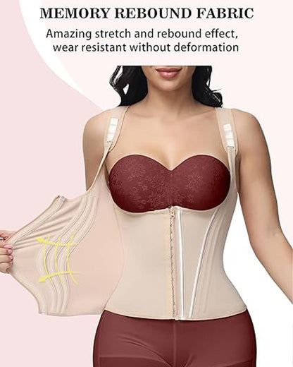 Shapshe® Waist Trainer for Women Body Shaper Corset Vest Tank Top with Steel Bones