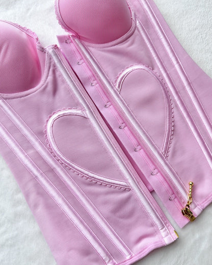 Shapshe® Fajas Colombianas Love Pattern Corset Top Zipper Waist Trainer