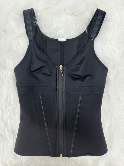 Shapshe® Women's Boned Latex Zipper Corset Tummy Control Body Shaper Vest With Bra