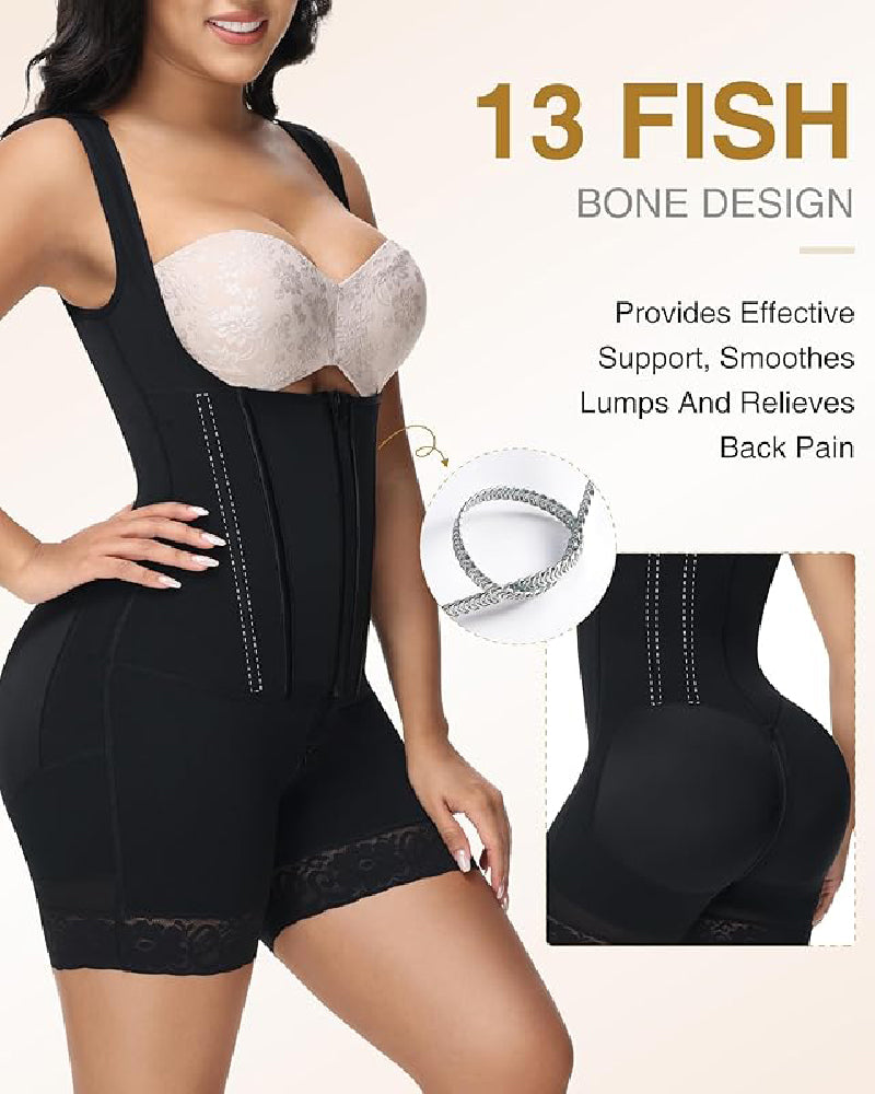 Shapshe® High compression Front Zipper Mid Thigh Shapewear