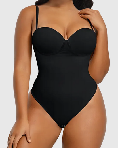 Shapshe® Sexy Back Lace-up Thong Seamless Skinny Bodysuit