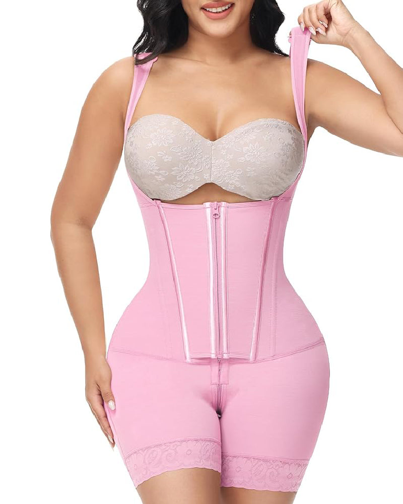 Shapshe® High compression Front Zipper Mid Thigh Shapewear