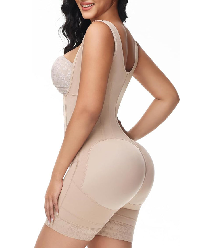 Shapshe® High compression Front Zipper Mid Thigh Shapewear