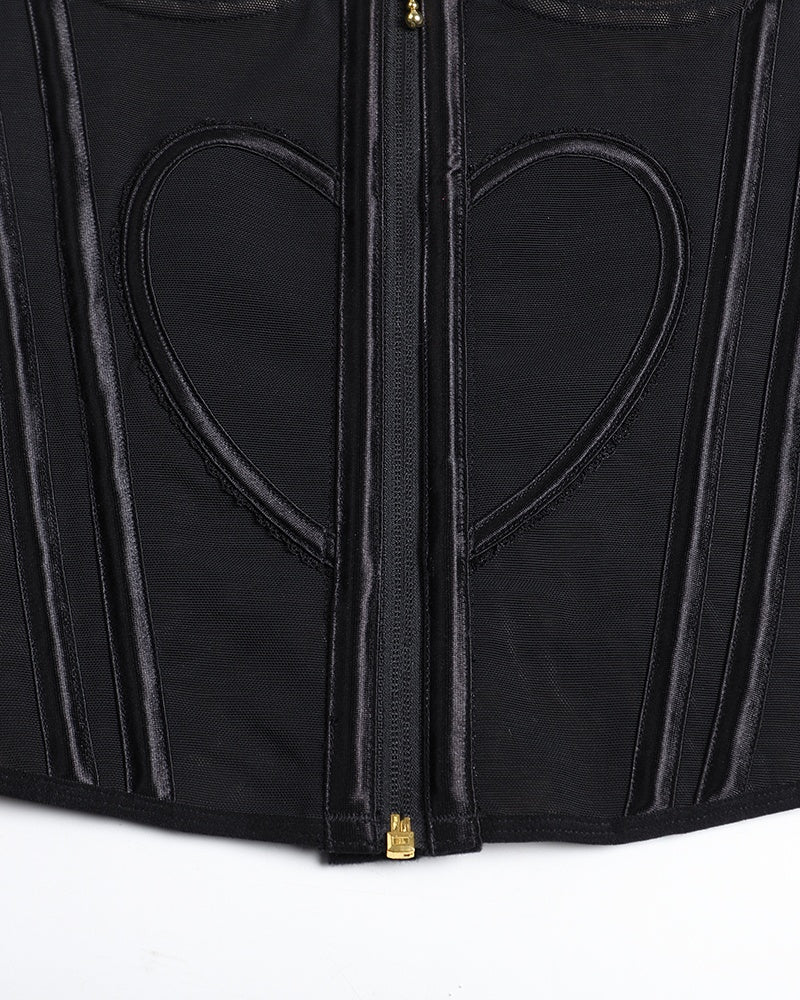 Shapshe® Fajas Colombianas Love Pattern Corset Top Zipper Waist Trainer