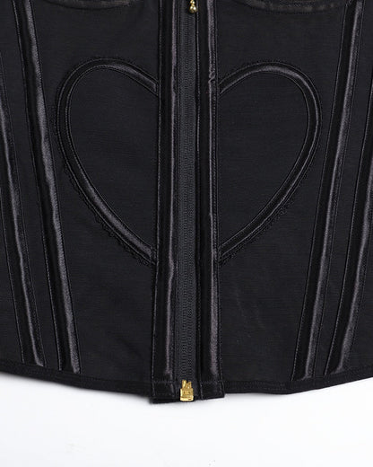 Shapshe® Fajas Colombianas Love Pattern Corset Top Zipper Waist Trainer