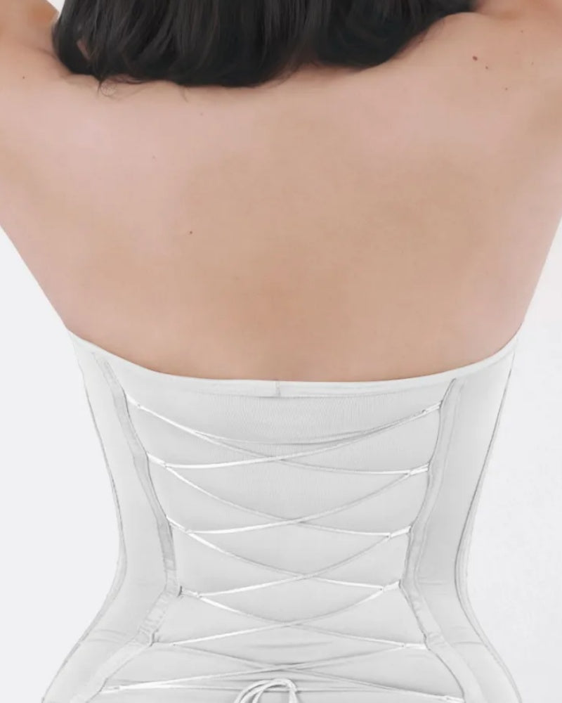 Shapshe® Sexy Back Lace-up Thong Seamless Skinny Bodysuit