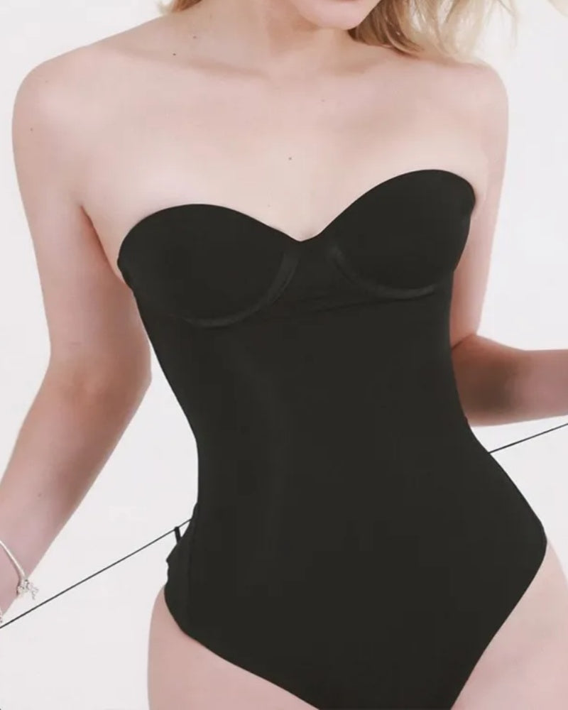 Shapshe® Sexy Back Lace-up Thong Seamless Skinny Bodysuit