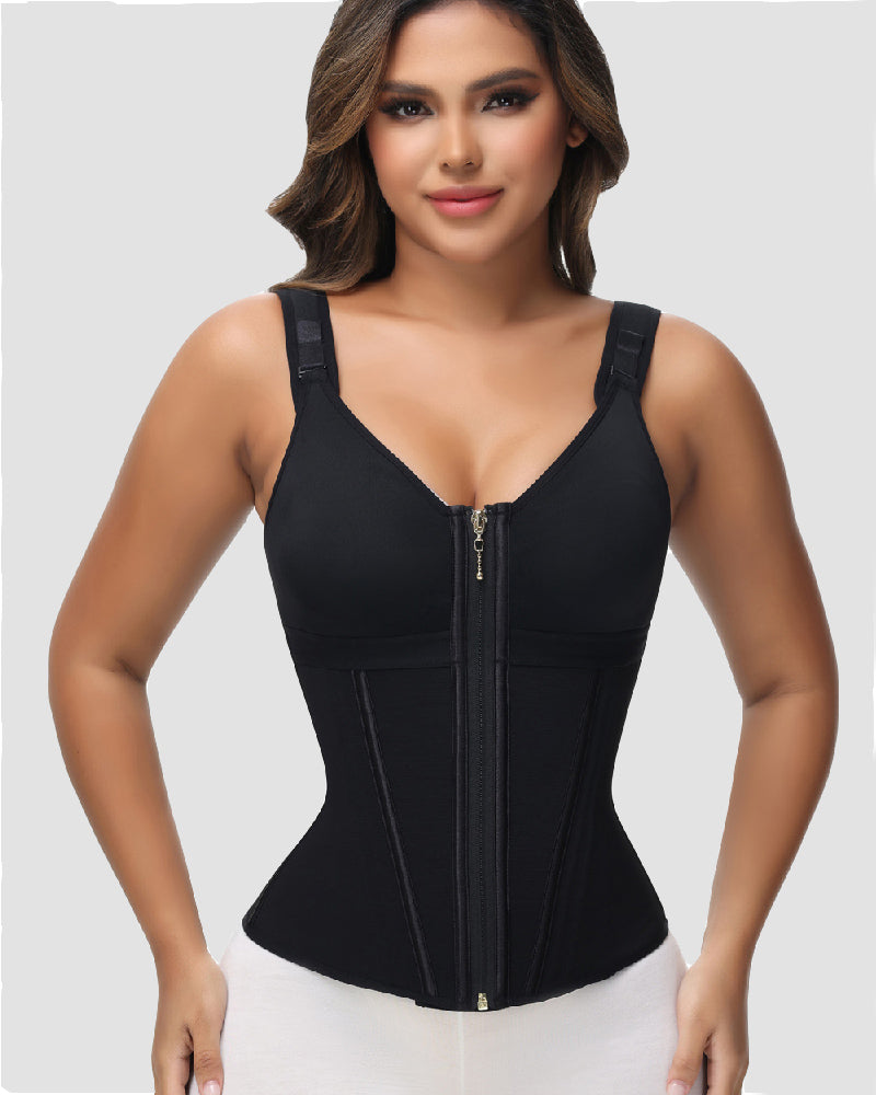 Shapshe® Fajas Colombianas Zip Front Steel Bone Tummy Control Waist Trainer