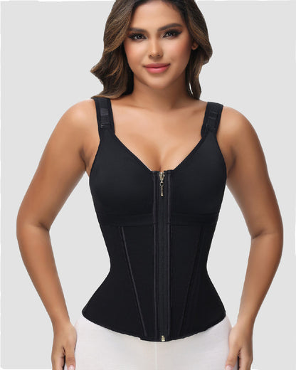 Shapshe® Fajas Colombianas Zip Front Steel Bone Tummy Control Waist Trainer