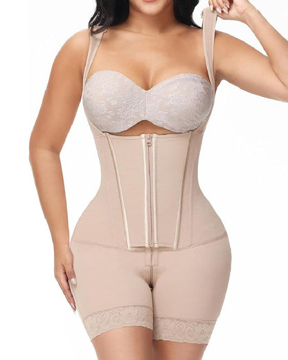 Shapshe® High compression Front Zipper Mid Thigh Shapewear