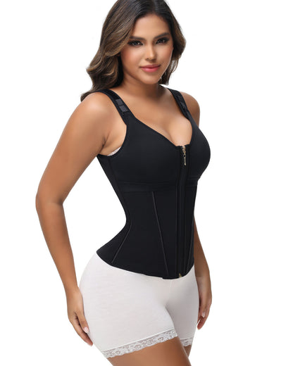 Shapshe® Fajas Colombianas Zip Front Steel Bone Tummy Control Waist Trainer