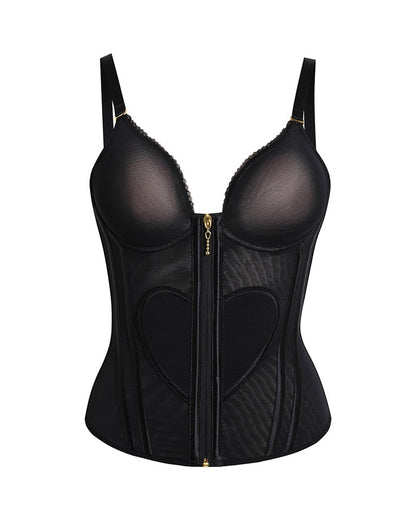 Shapshe® Fajas Colombianas Love Pattern Corset Top Zipper Waist Trainer